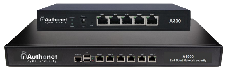 Authonet A300 with throughput of 300Mb/s and A1000 with throughput of 1Gb/s. Zero Trust Network security.