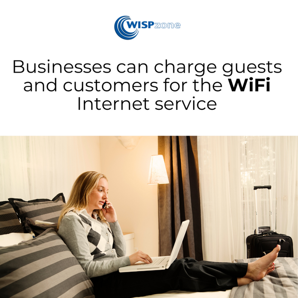 Businesses can charge guests and customers for the WiFi Internet service
