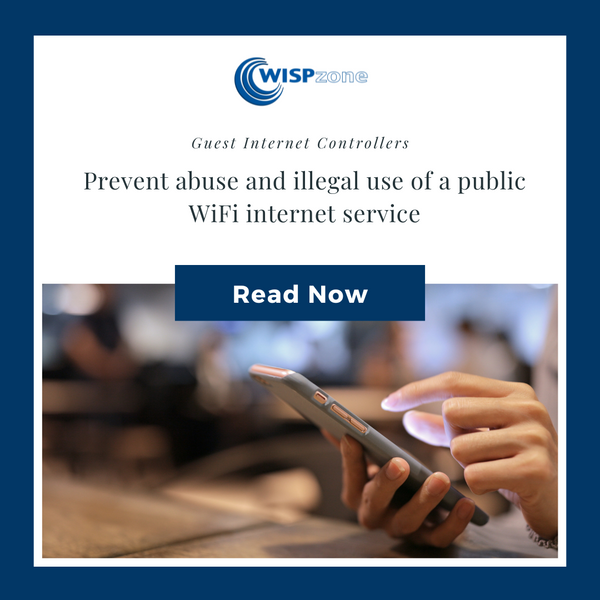 Guest Internet controllers prevent abuse and illegal use of a public WiFi Internet service