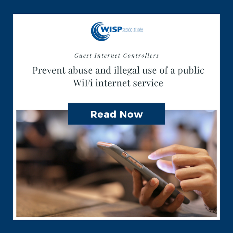 Guest Internet controllers prevent abuse and illegal use of a public WiFi Internet service