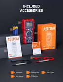 AstroAI  multimeter set with accessories on a dark background