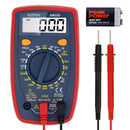AstroAI - Digital multimeter with probes and Peak Power battery on a white background