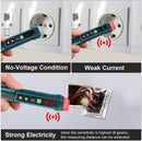 Hanmatek Electrical tester being used to check voltage conditions at a wall socket.