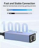 Network adapter with speed indicators and text about fast and stable connection.