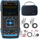 An FNRIST digital oscilloscope and multimeter shown with its carrying case and included test leads and cables on a clean white background.