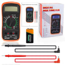 LJPXHHU Digital multimeter with battery, probes, and user guide on a white background