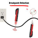 Mr. Pen - Electrical testing pen with breakpoint detection feature, connected to a power outlet.