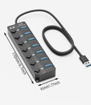 USB hub with cable on a white background
