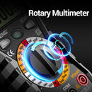 ANENG Rotary multimeter with colorful dial and digital display on a black background