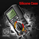 ANENG Digital multimeter with a silicone case on a rocky background, featuring the brand 'Neng'.