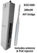White electronic device with antenna labeled 'EOC1650 200mW AP/bridge' on a white background