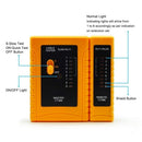 iMBAPrice - Orange cable tester with labeled components on a white background